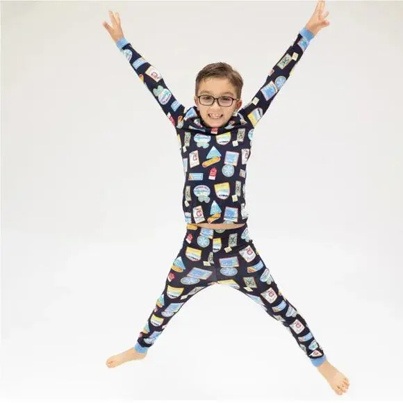 Angel Dear Baby Black Vintage Ski Patch Long Sleeve Loungewear Set Size 6-12 M - Picture 5 of 5